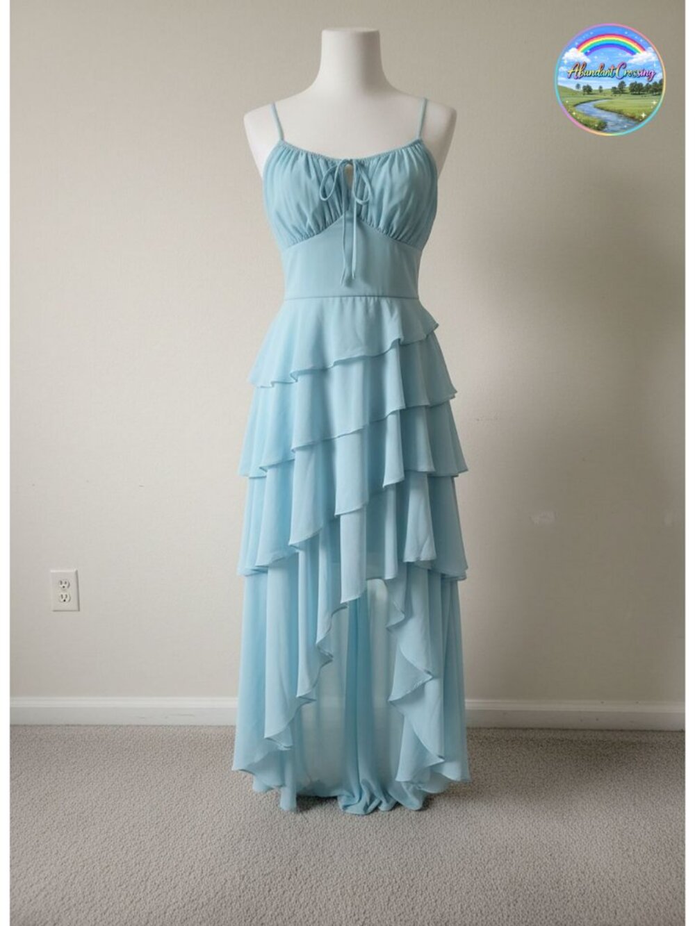 Chiffon Hi-Low Ruffle Tiered Corset Dress Pockets Renaissance Gothic